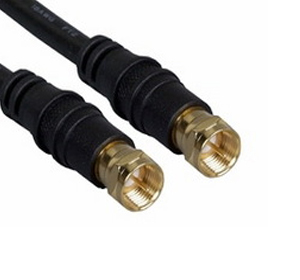 VISION 5 Metres RG-6 Coaxial Cable With Gold Plating F Connector, Black
