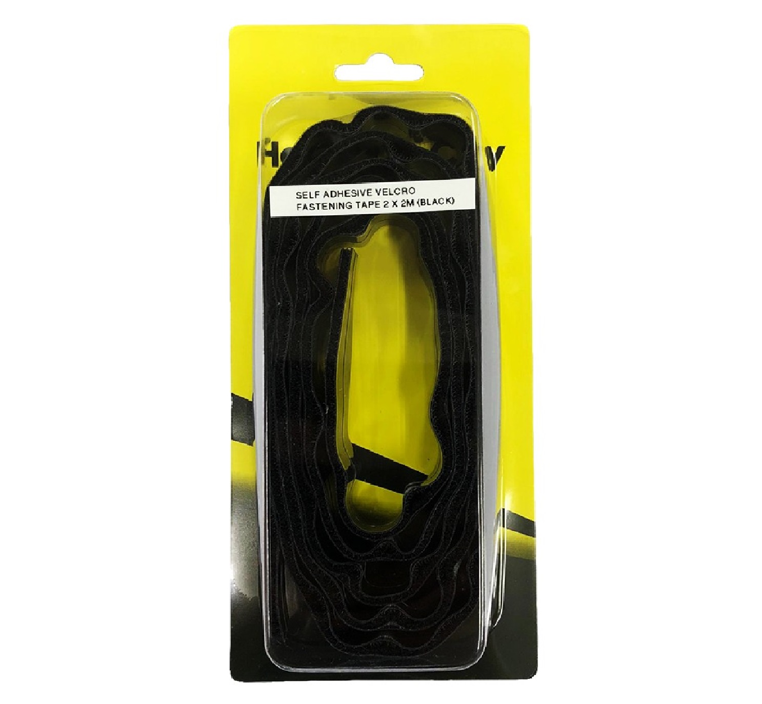HardwareCity Premium Self Adhesive Velcro Fastening Tape 2 X 2M Length (Black)